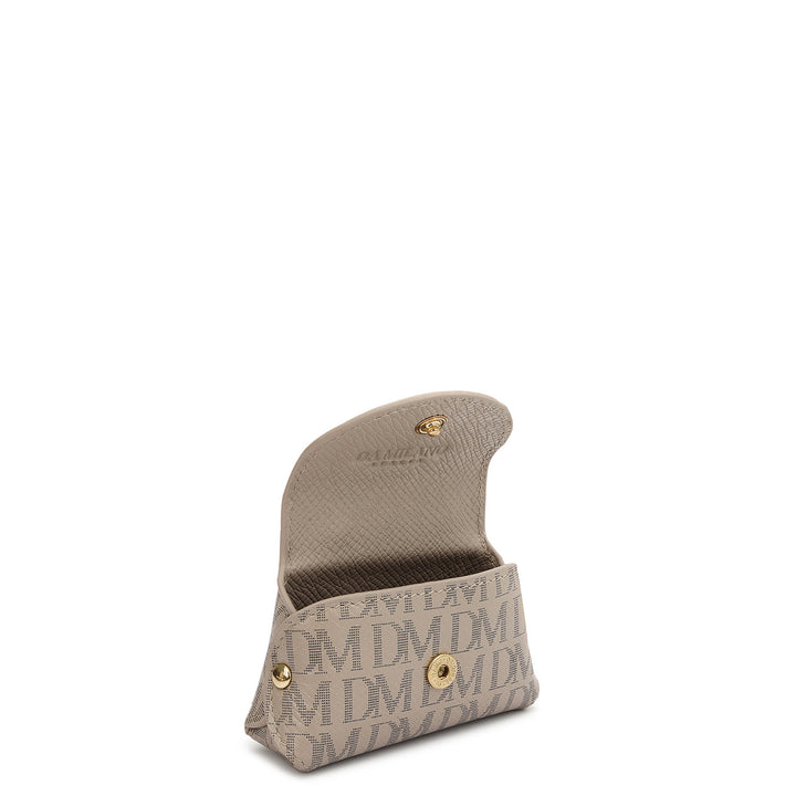 Monogram Leather Earpod Case - Light Grey