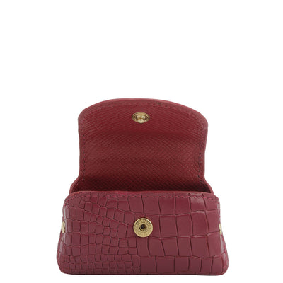 Croco Leather Earpod  Case - Plumberry