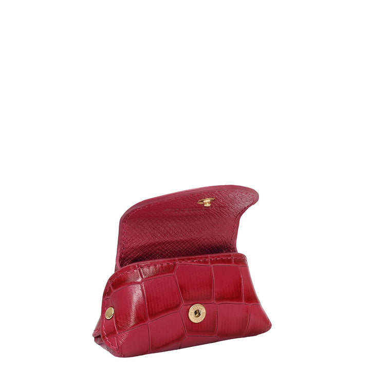 Croco Leather Earpod Case - Plumberry