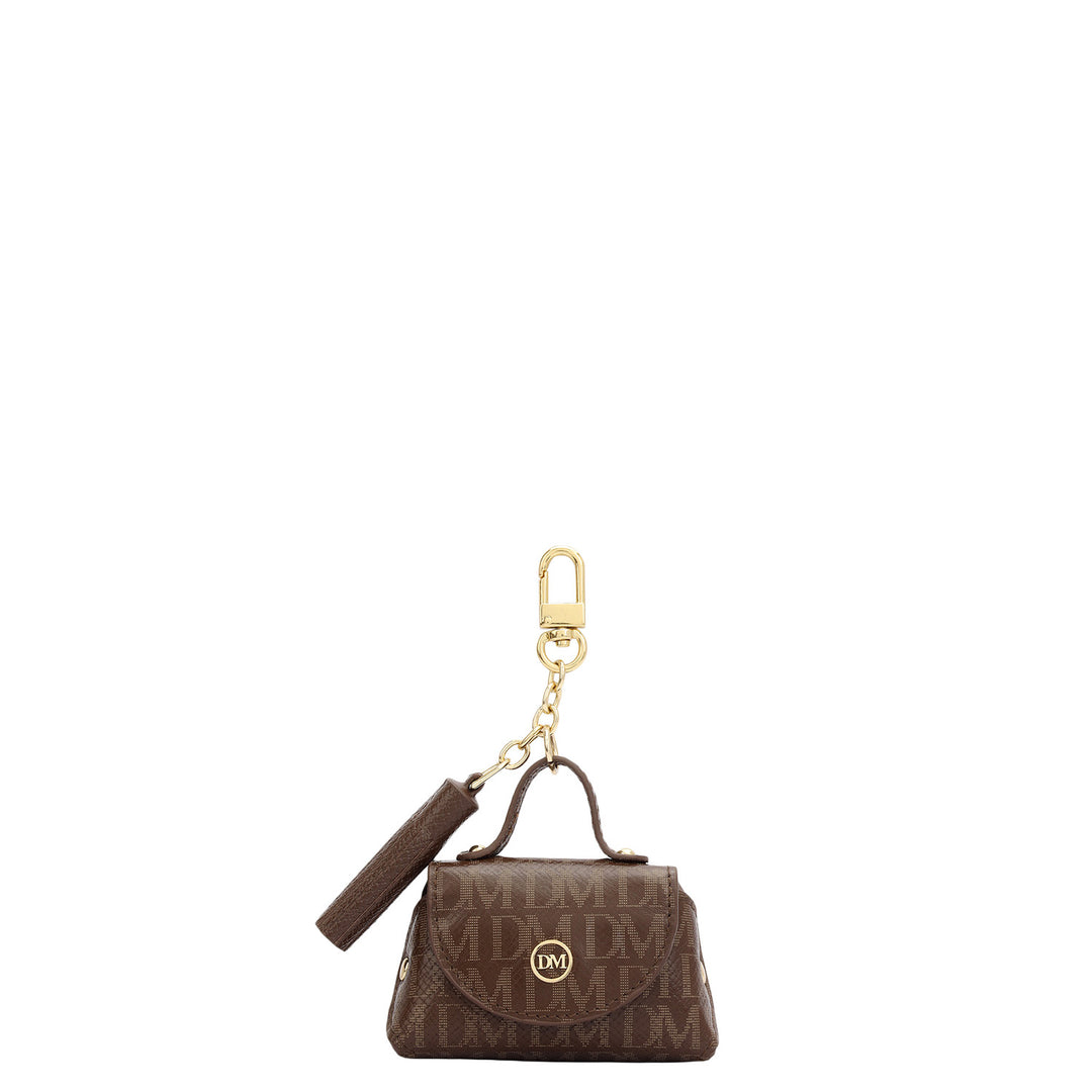 Monogram Leather Earpod Case - Walnut