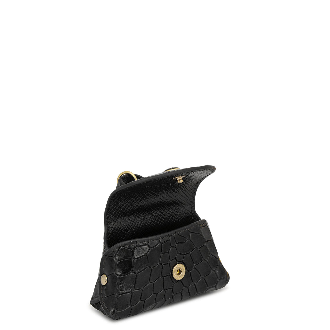 Croco Leather Earpod Case - Black