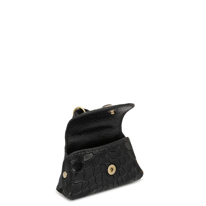 Croco Leather Earpod Case - Black