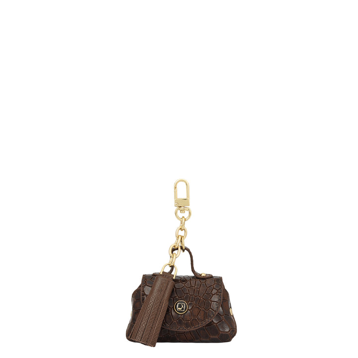 Croco Leather Earpod Case - Brown