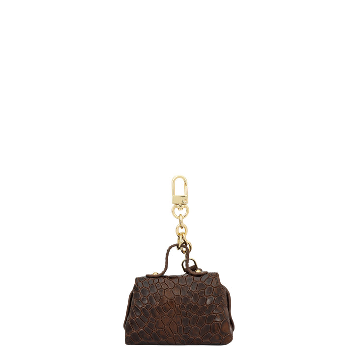 Croco Leather Earpod Case - Brown