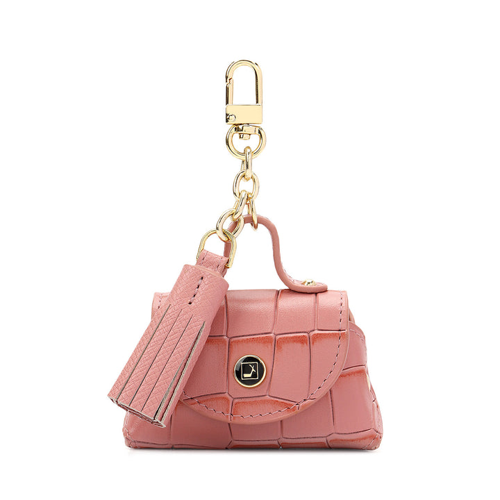 Croco Leather Earpod Case - Rose