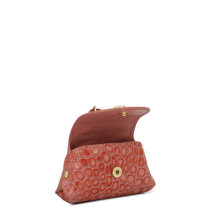 Croco Leather Earpod Case - Rose