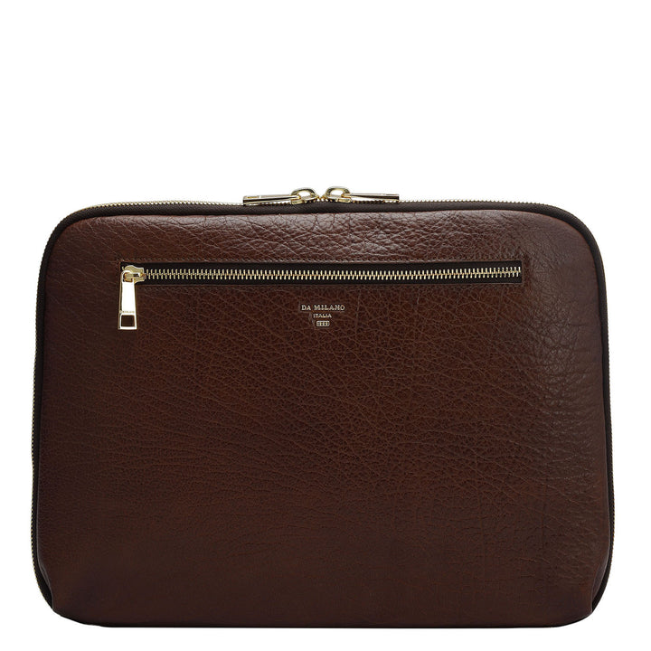 Elephant Pattern Leather Folder-Brown