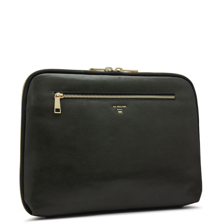 Elephant Pattern Leather Folder - Green