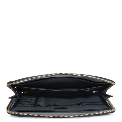 Plain Leather Folder - Navy