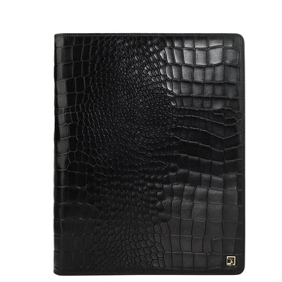 Croco Leather Folder - Black