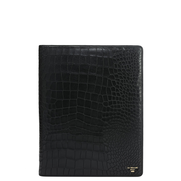 Croco Leather Folder - Black