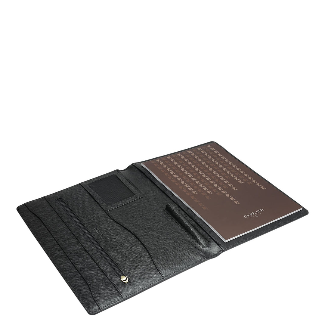 Croco Leather Folder - Black