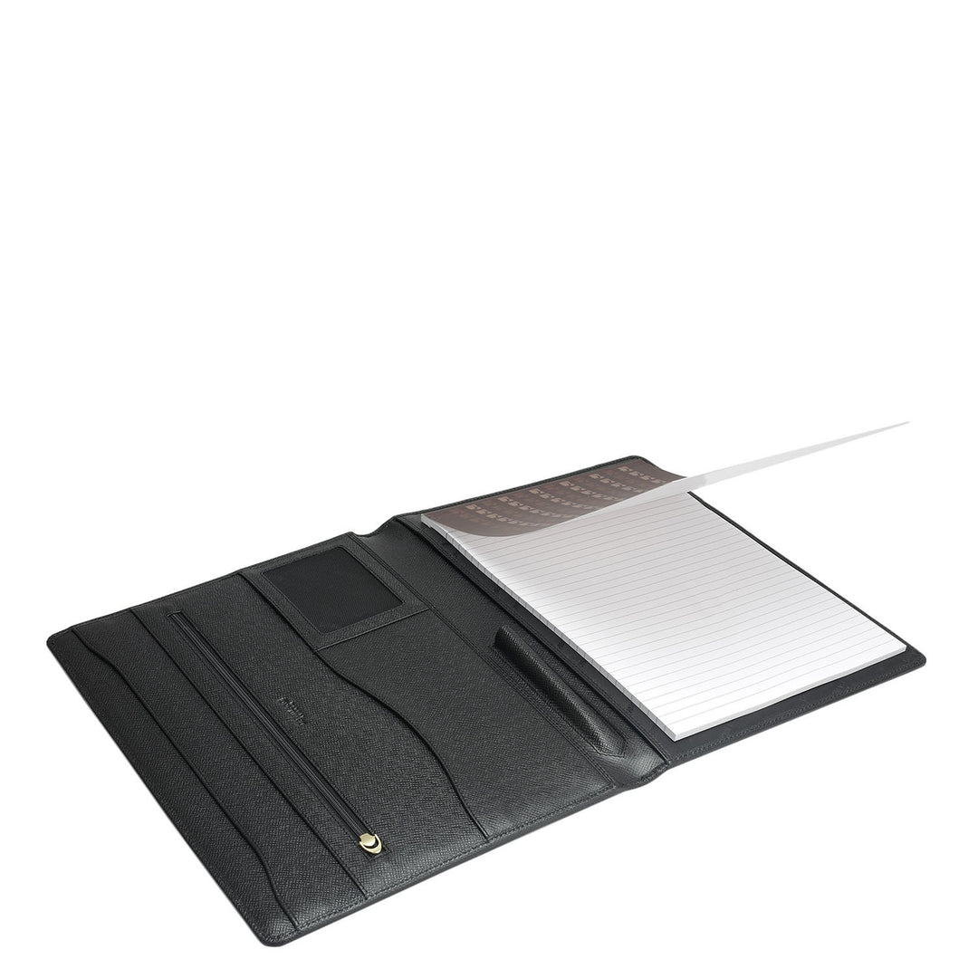 Croco Leather Folder - Black