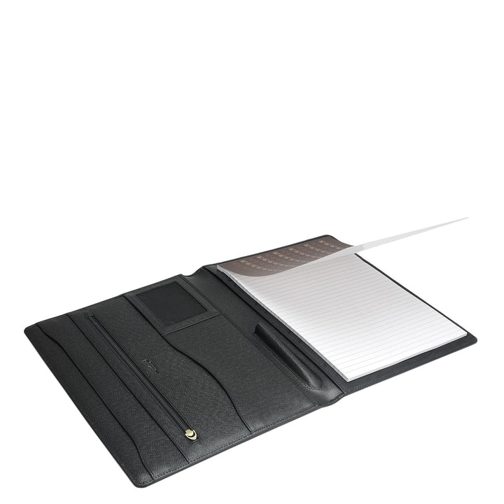 Croco Leather Folder - Black