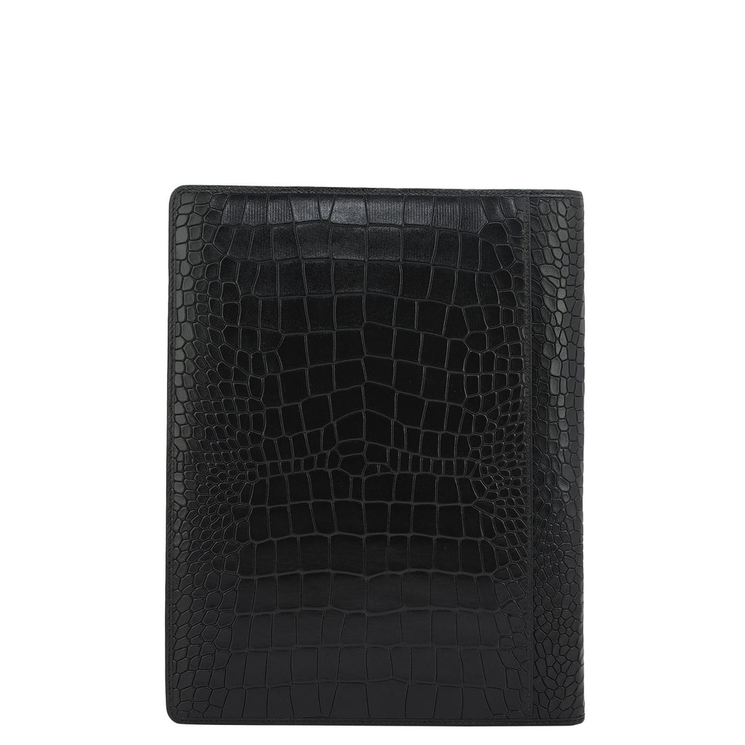 Croco Leather Folder - Black