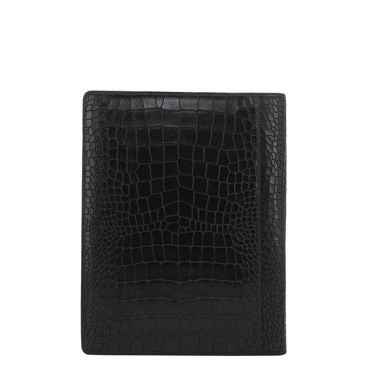 Croco Leather Folder - Black