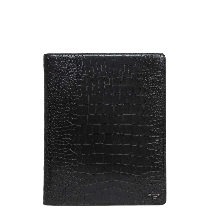Croco Leather Folder - Black