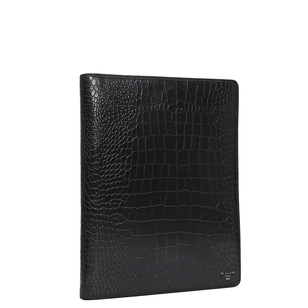 Croco Leather Folder - Black