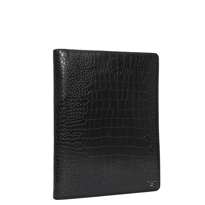Croco Leather Folder - Black