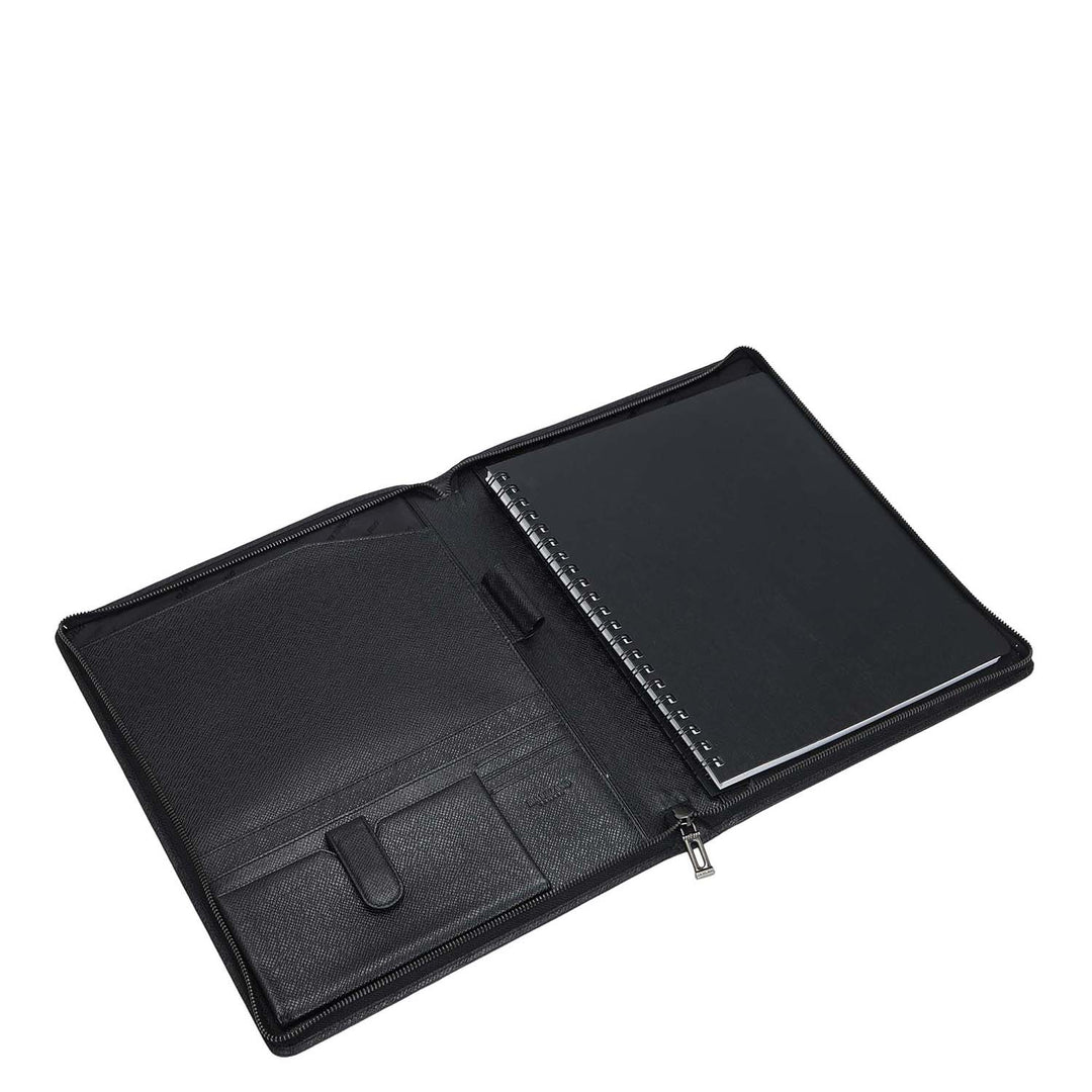 Croco Leather Folder - Black
