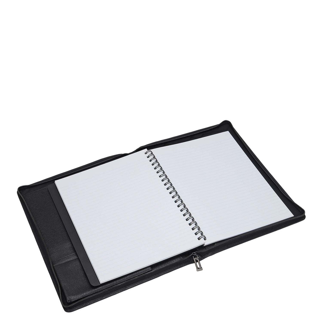 Croco Leather Folder - Black