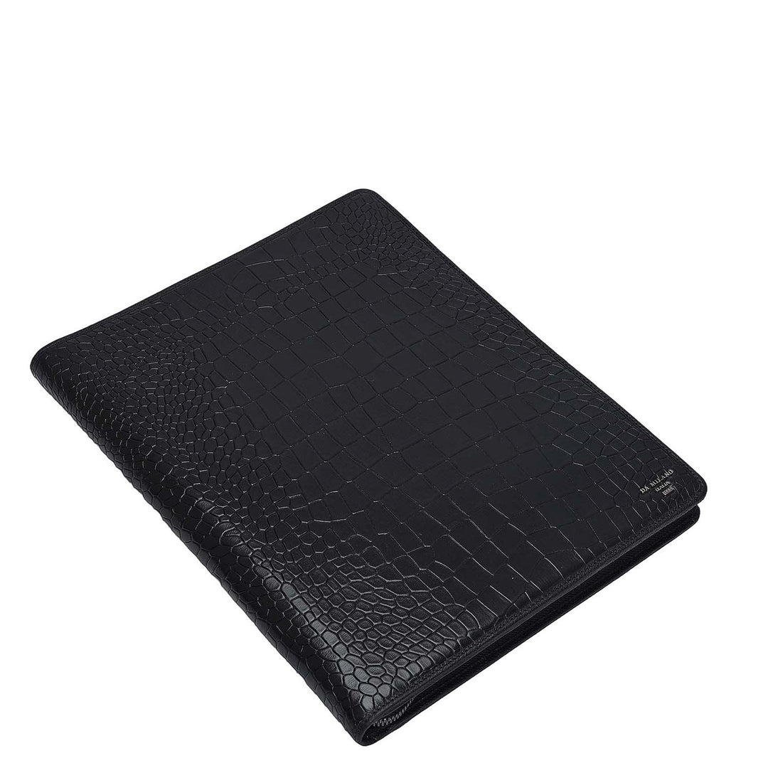 Croco Leather Folder - Black
