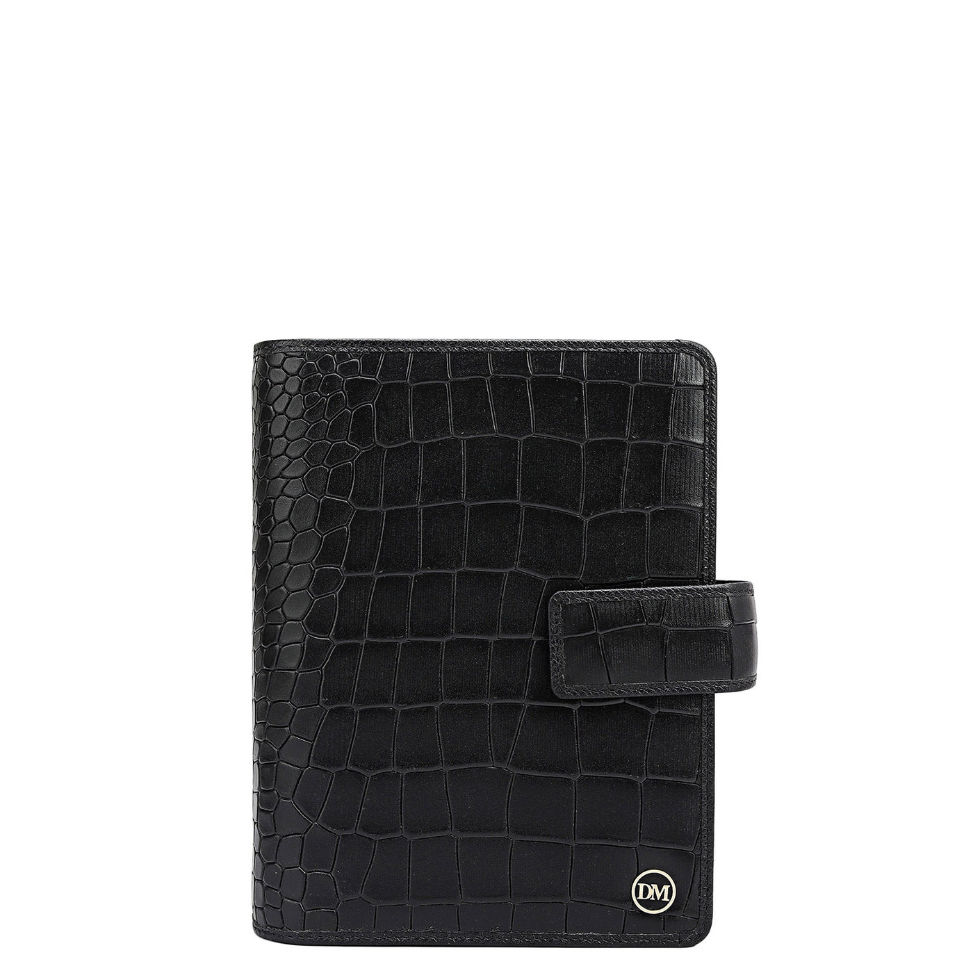 Croco Leather Filo Fax - Black