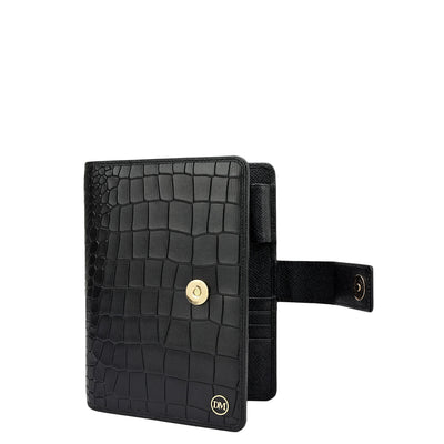 Croco Leather Filo Fax - Black