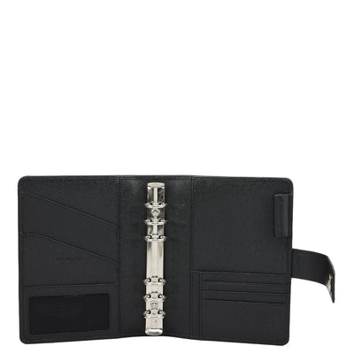 Croco Leather Filo Fax - Black