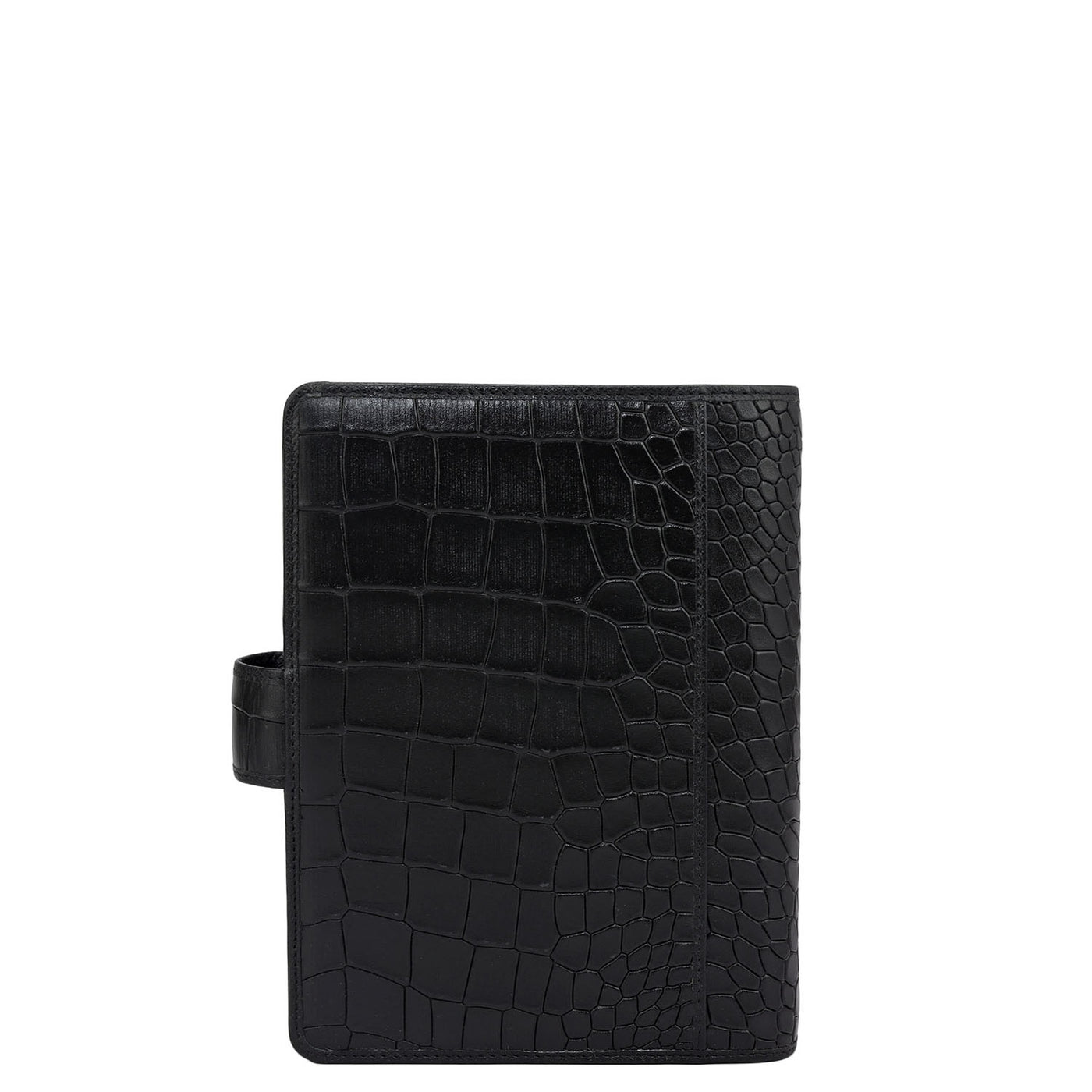 Croco Leather Filo Fax - Black
