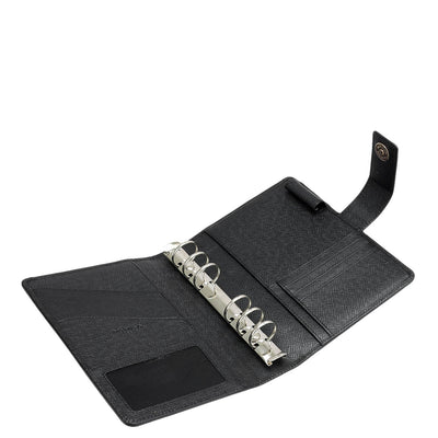 Croco Leather Filo Fax - Black