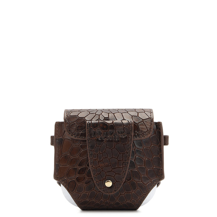 Croco Leather Golf Ball Case - Walnut