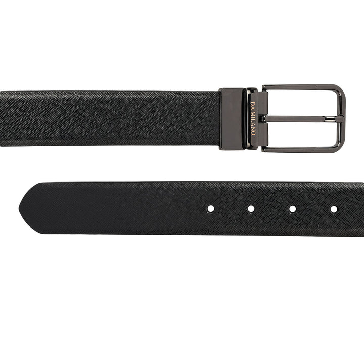 Saffiano Leather Men's Wallet & Belt Gift Set - Black