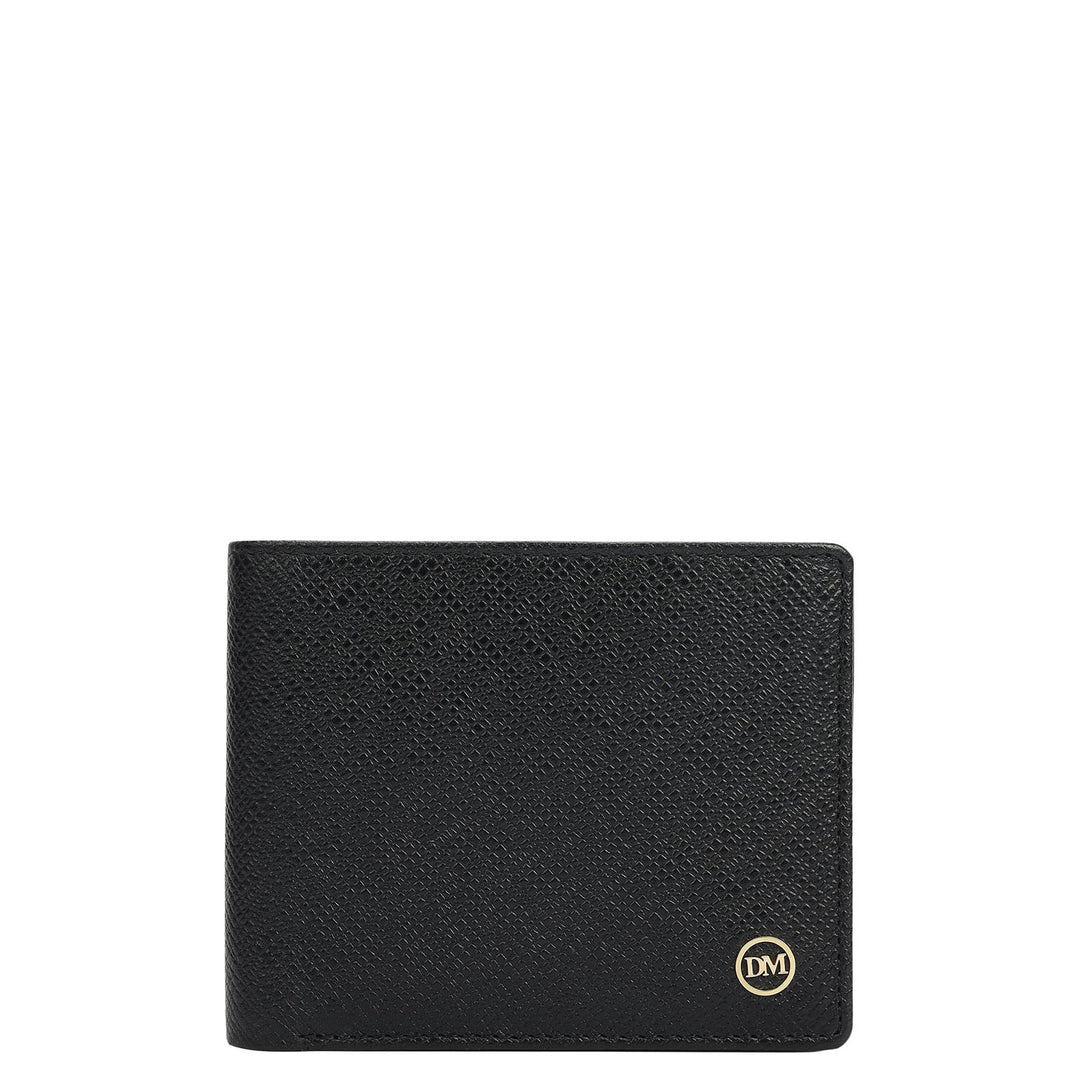 Saffiano Leather Men's Wallet & Belt Gift Set - Black
