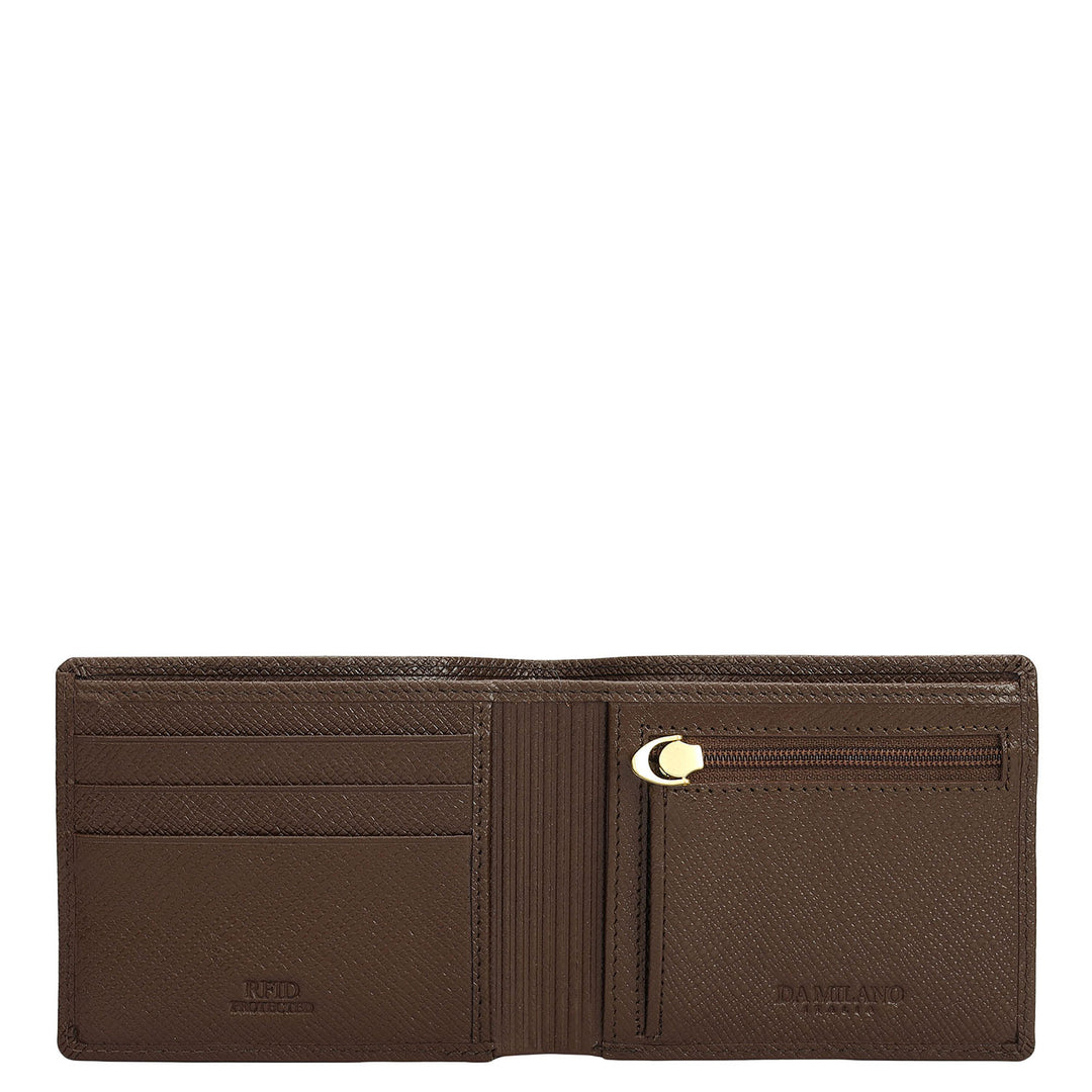 Walnut Saffiano Franzy Leather Mens Wallet & Belt Gift Set