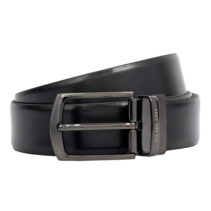 Plain Leather Men's Wallet & Belt Gift Set - Black