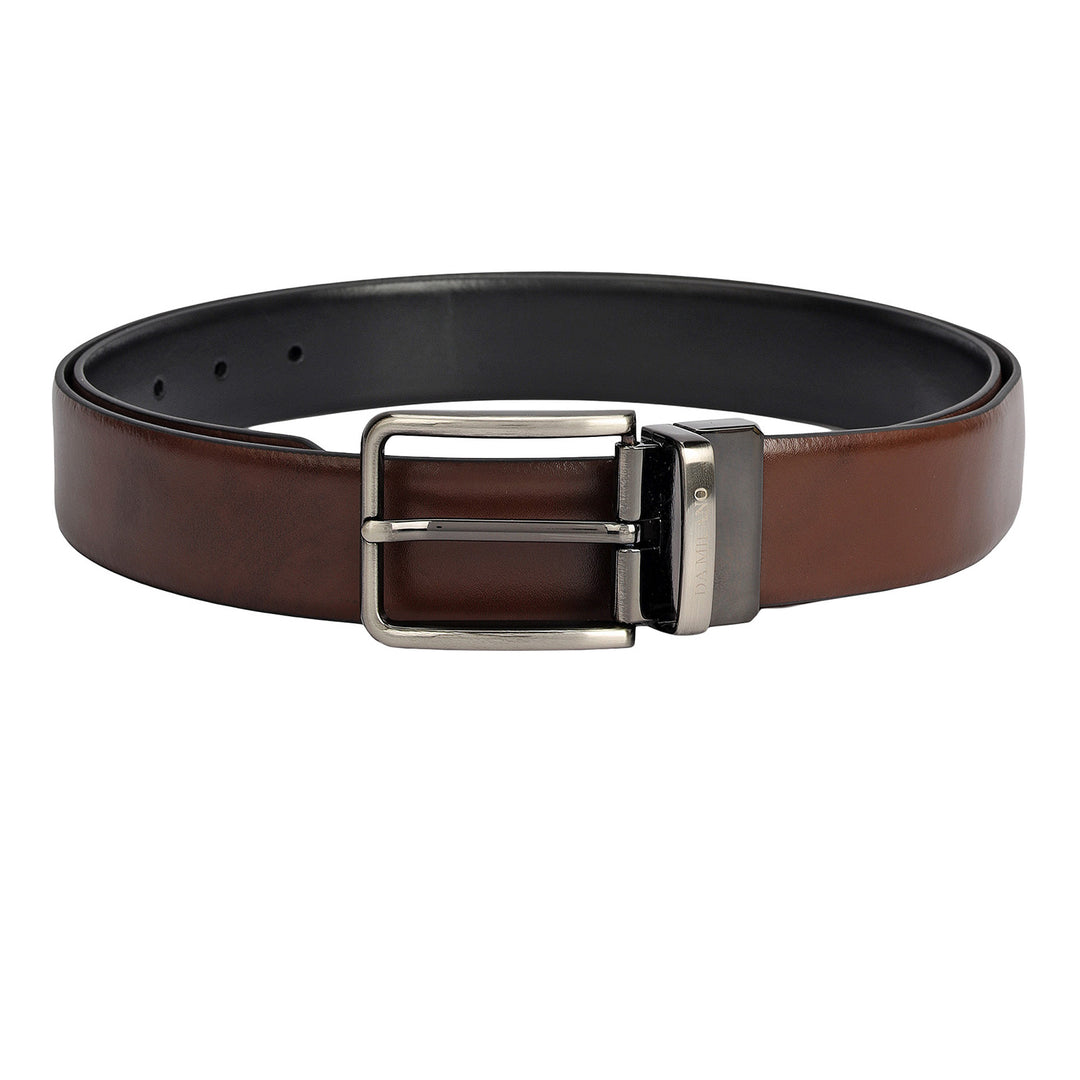 Brown Plain Leather Mens Wallet & Belt Gift Set