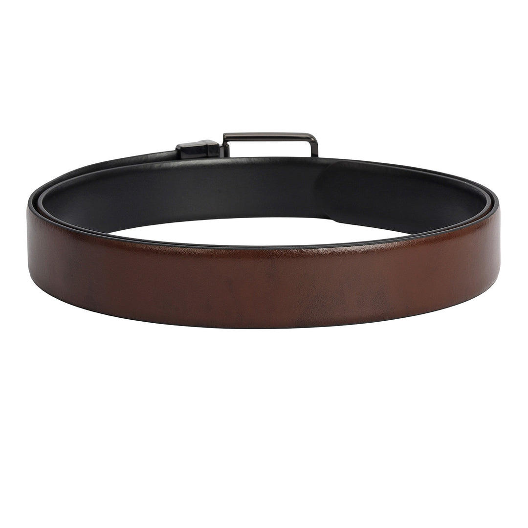 Brown Plain Leather Mens Wallet & Belt Gift Set