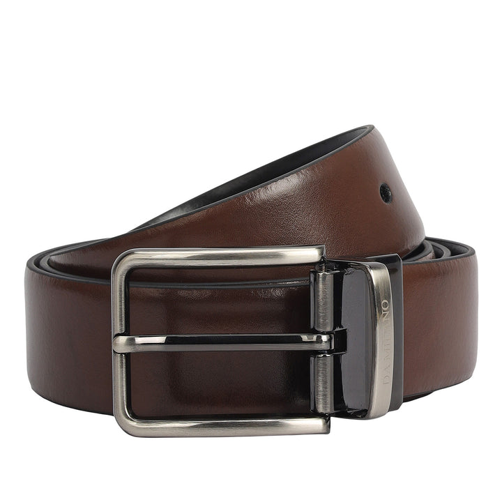 Brown Plain Leather Mens Wallet & Belt Gift Set