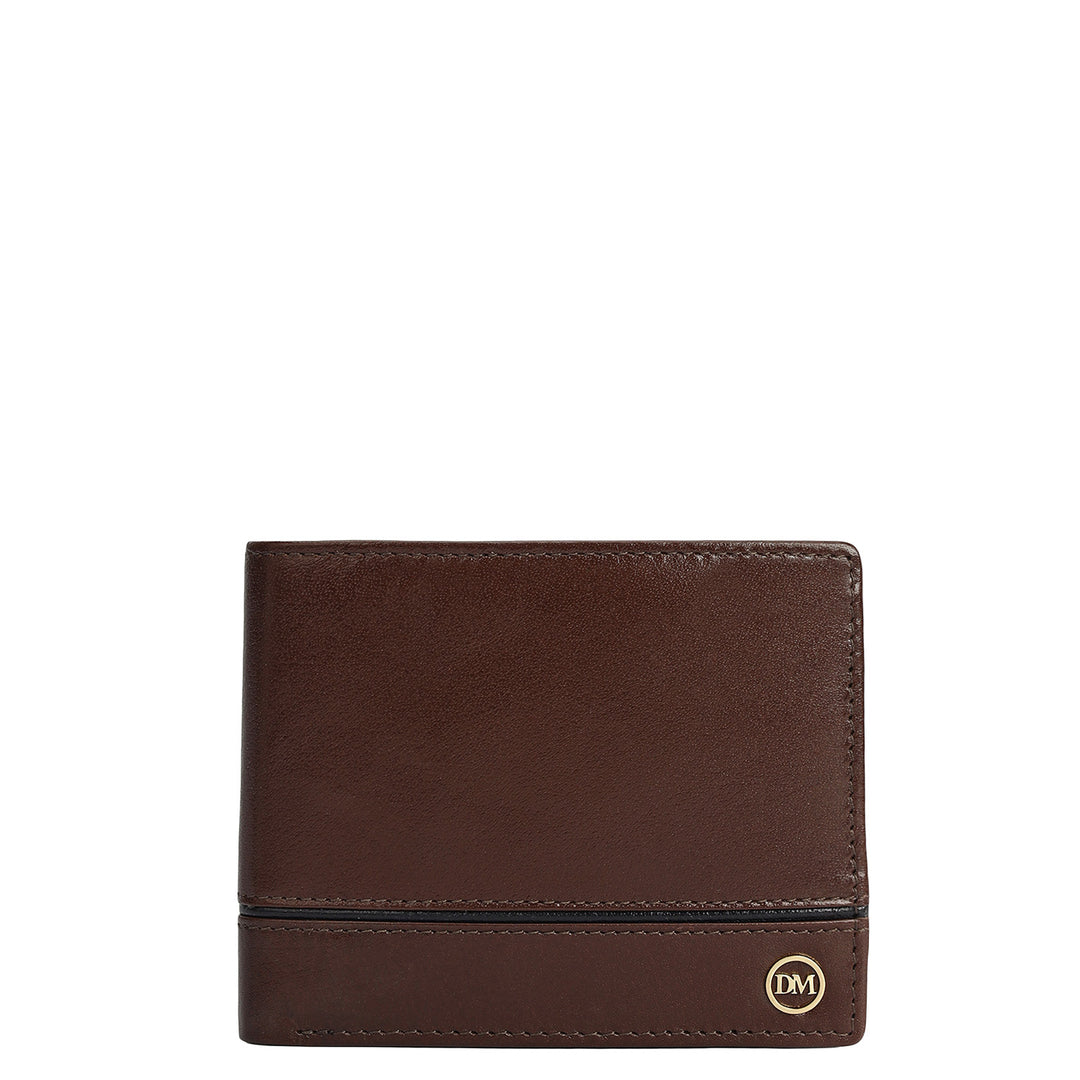 Brown Plain Leather Mens Wallet & Belt Gift Set