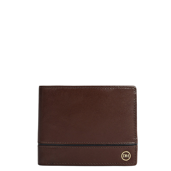 Brown Plain Leather Mens Wallet & Belt Gift Set