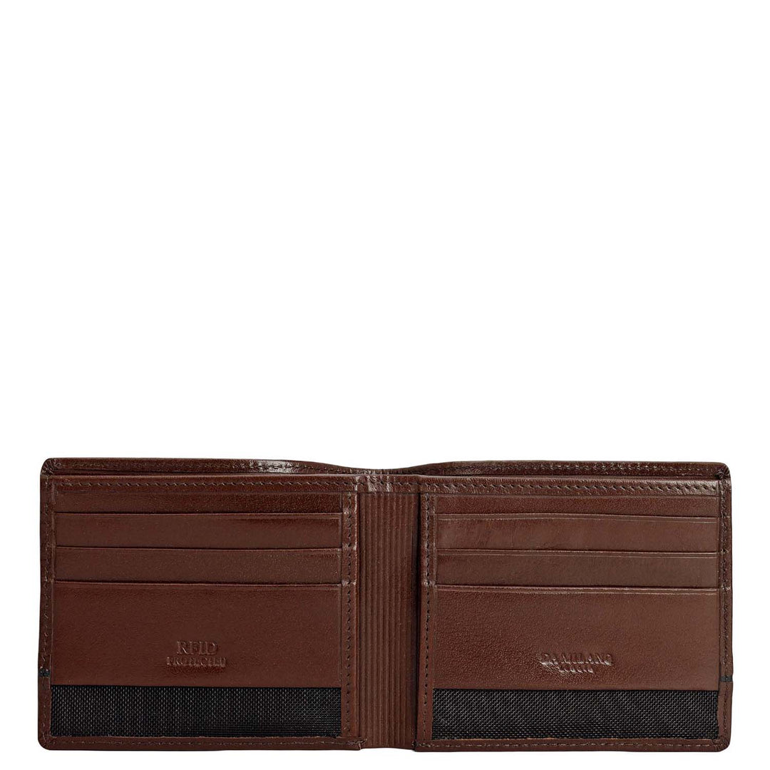 Brown Plain Leather Mens Wallet & Belt Gift Set