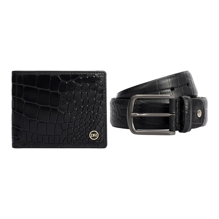 Croco Leather Gift Set - Black