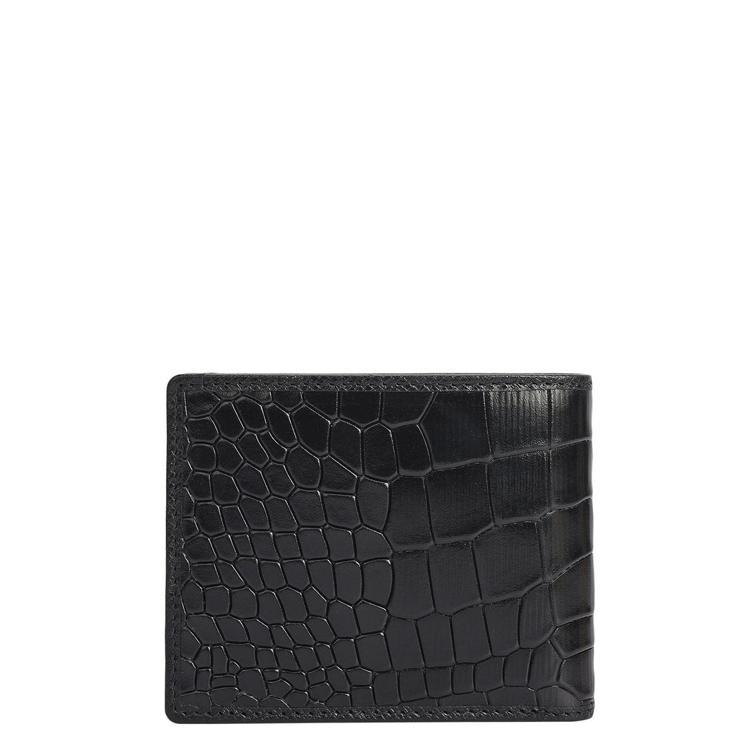 Black Croco Leather Mens Wallet & Belt Gift Set