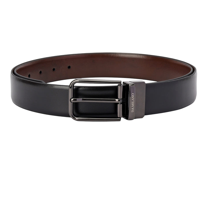 Black Plain Leather Mens Wallet & Belt Gift Set