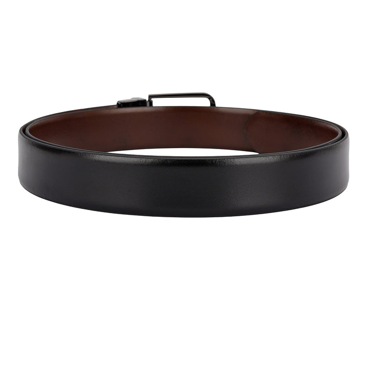 Black Plain Leather Mens Wallet & Belt Gift Set