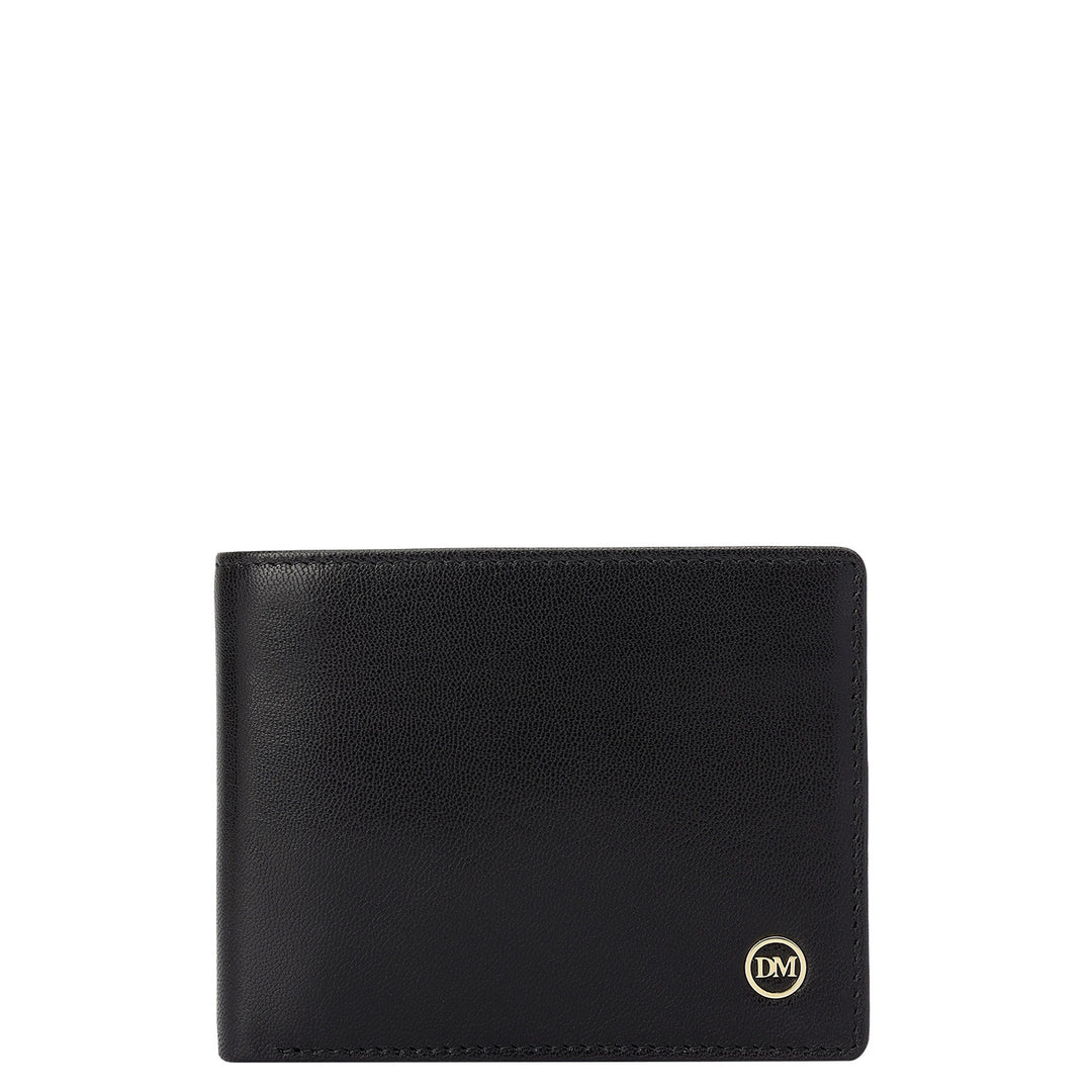 Black Plain Leather Mens Wallet & Belt Gift Set