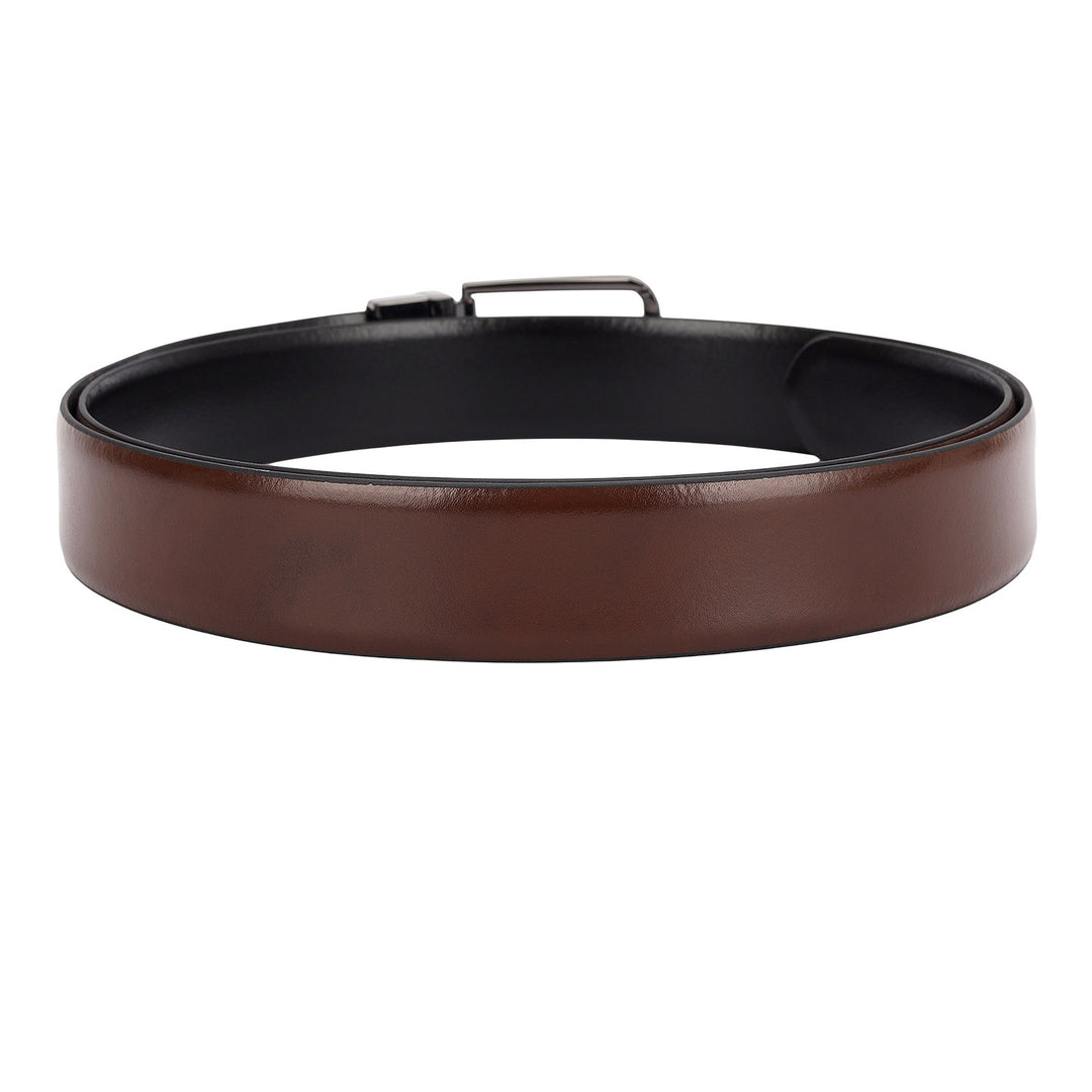 Walnut Plain Leather Mens Wallet & Belt Gift Set