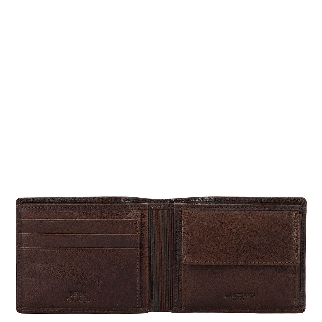 Walnut Plain Leather Mens Wallet & Belt Gift Set
