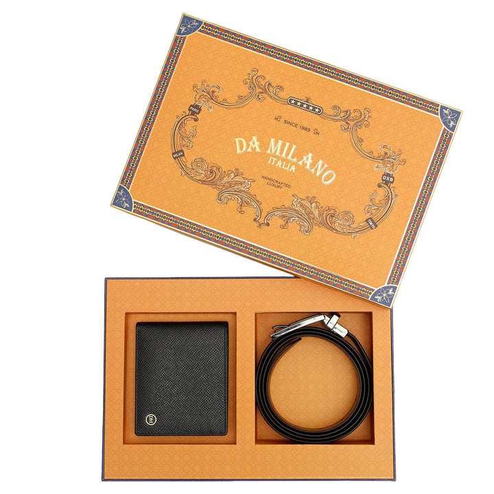 Saffiano Franzy Leather Gift Set - Black